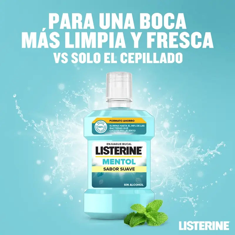 Listerine, Colutório com Mentol de Sabor Suave, 1000 ml