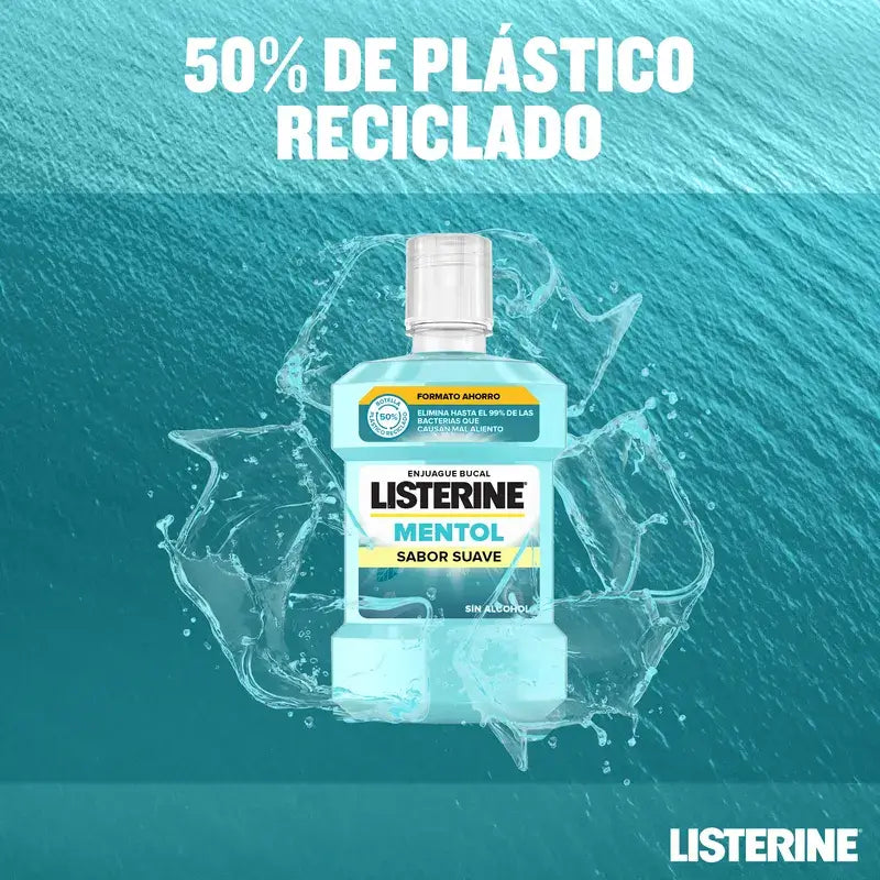 Listerine, Colutório com Mentol de Sabor Suave, 1000 ml