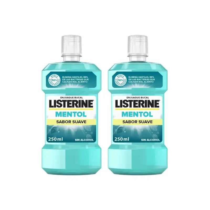 Listerine Colutório Mentol Sabor Suave Embalagem 2 x 250 ml