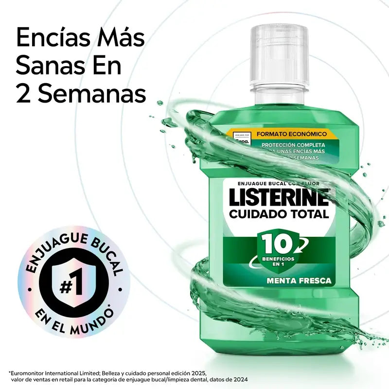 Listerine Colutório Protetor Dentes e Gengivas, Hortelã fresca, embalagem de 2X1L