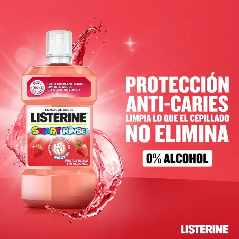 Listerine Colutório sem Álcool para Crianças, Proteção contra as Cáries, com Flúor, 500ml