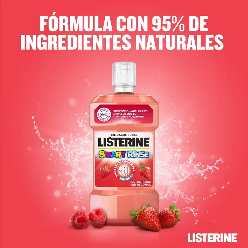 Listerine Colutório sem Álcool para Crianças, Proteção contra as Cáries, com Flúor, 500ml
