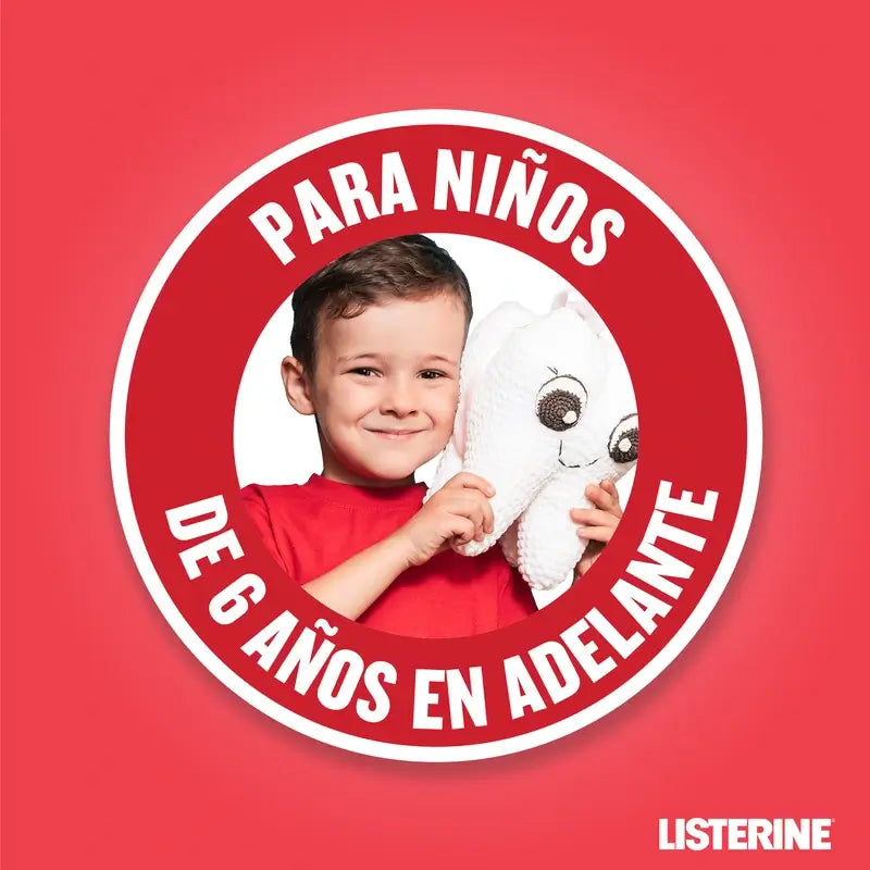 Listerine Colutório sem Álcool para Crianças, Proteção contra as Cáries, com Flúor, 500ml