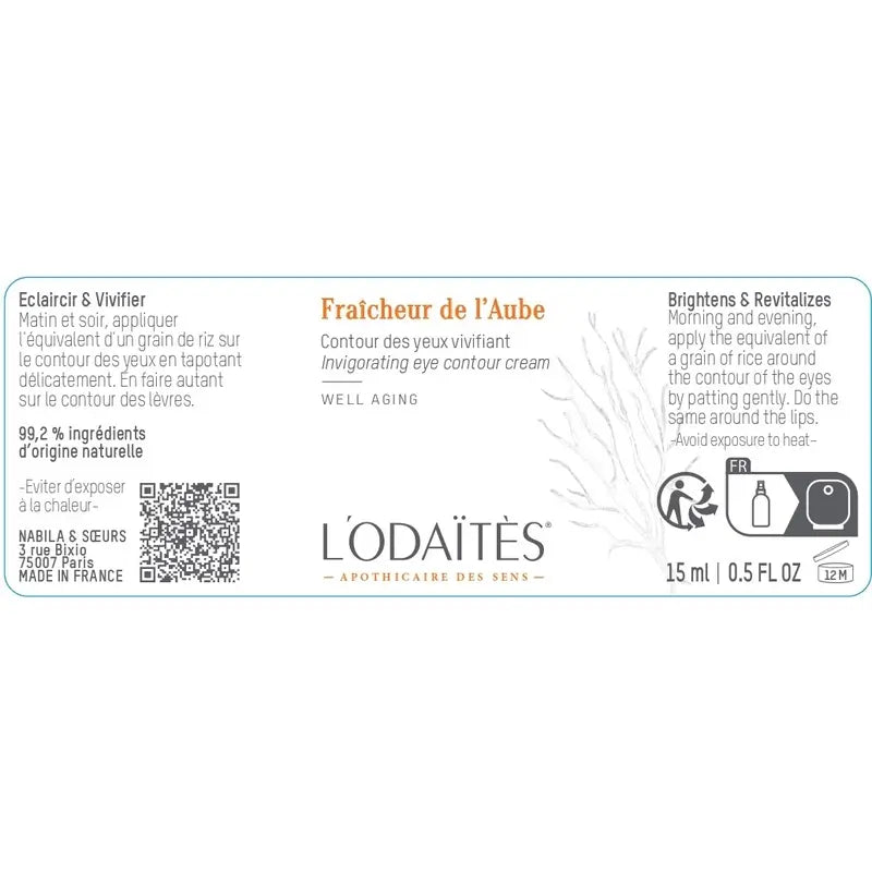 L'Odaïtès Facial Fraîcheur De L'Aube - Contorno de Olhos Revitalizante , 15 ml