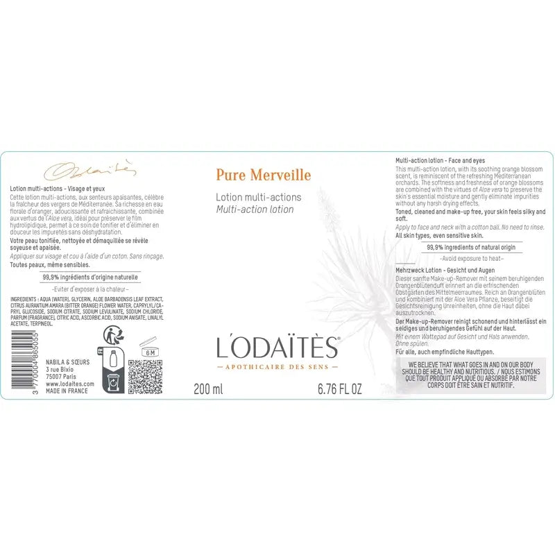 L'Odaïtès Facial Pure Merveille - Loção Multi-Ação - Rosto e Olhos , 200 ml