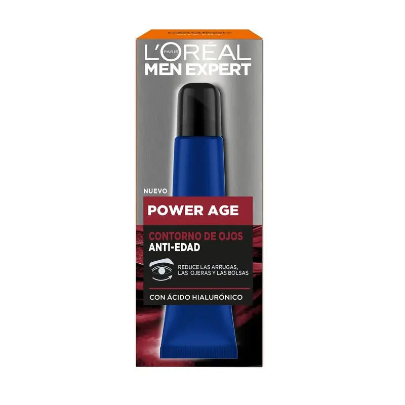 L'Oréal Paris Men Expert Power Age Contorno de Olhos Anti-Idade com Ácido Hialurónico [Nova embalagem Vitalift].