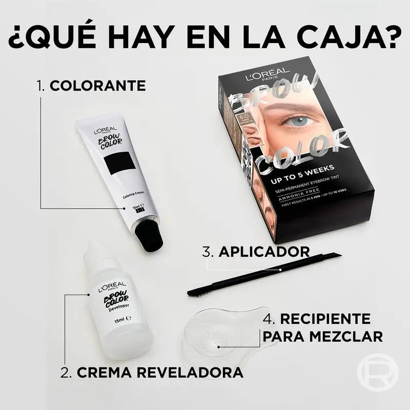 L'Oréal Paris Brow Colour Cor das Sobrancelhas Semi-Permanente 1.0 Preto