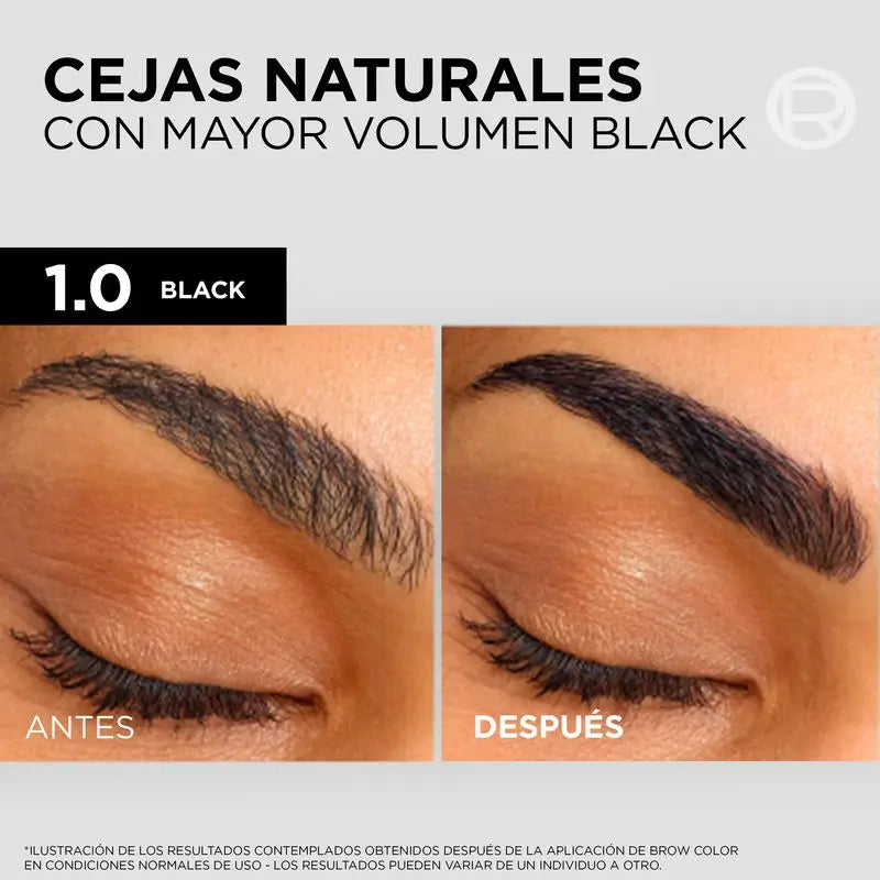 L'Oréal Paris Brow Colour Cor das Sobrancelhas Semi-Permanente 1.0 Preto
