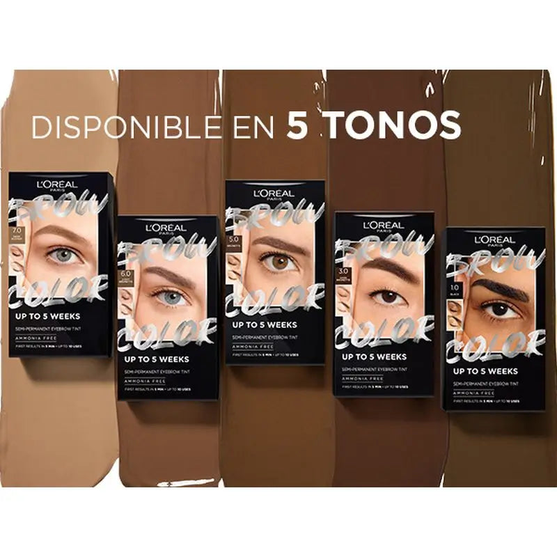 L'Oréal Paris Brow Colour Cor das Sobrancelhas Semi-Permanente 1.0 Preto