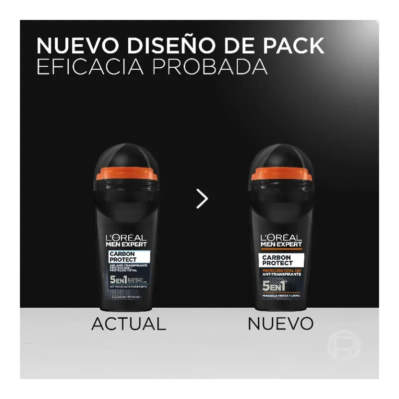 L'Oreal Paris Roll-On Desodorizante Roll-On, Proteção Total 48H, Para Homens, 50 ml