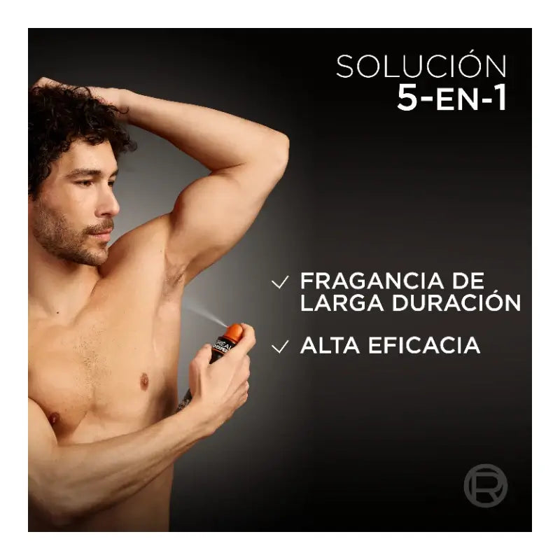 L'Oreal Paris Desodorizante em Spray, Proteção Total 48H, Para Homem, 150 ml