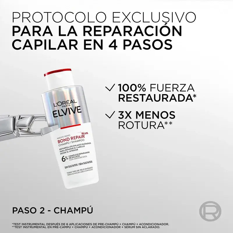 L'Oréal Paris Elvive Bond Repair Plus Champô Fortificante, 200 ml