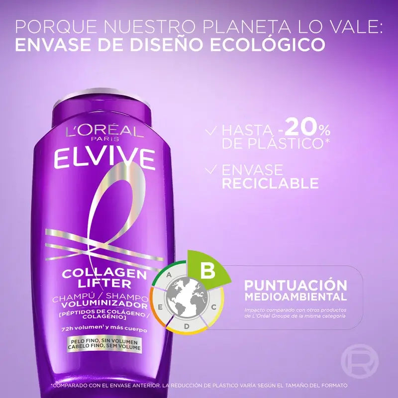 L'Oréal Paris Elvive Champô Volumizador, com Péptidos de Colagénio, 700 ml