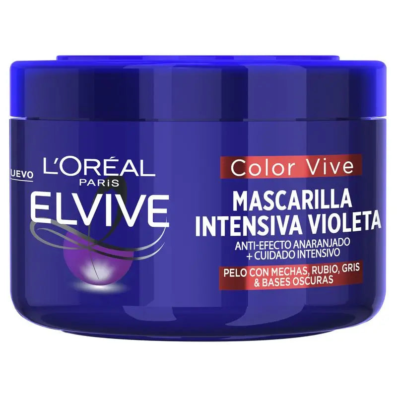 L'Oréal Paris Elvive Color Vive Máscara: Violeta matificante para cabelos louros, grisalhos ou com madeixas, 250 ml