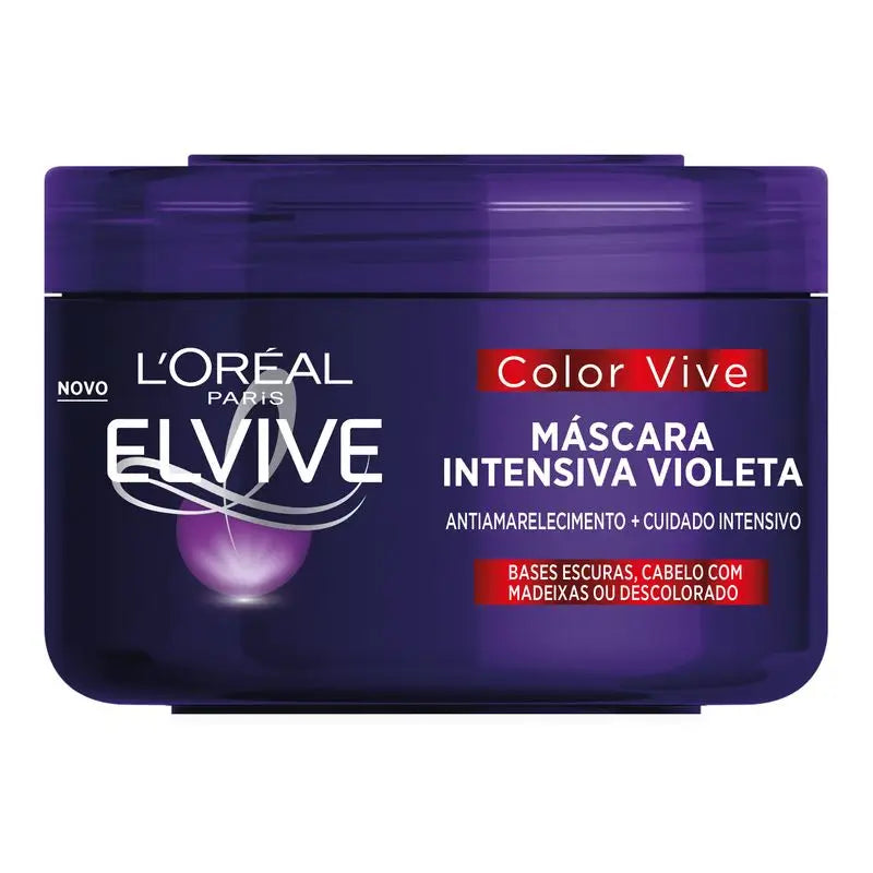 L'Oréal Paris Elvive Color Vive Máscara: Violeta matificante para cabelos louros, grisalhos ou com madeixas, 250 ml