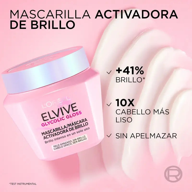 Máscara Activadora de Brilho L'Oréal Paris Elvive Glycolic Gloss, 310 ml