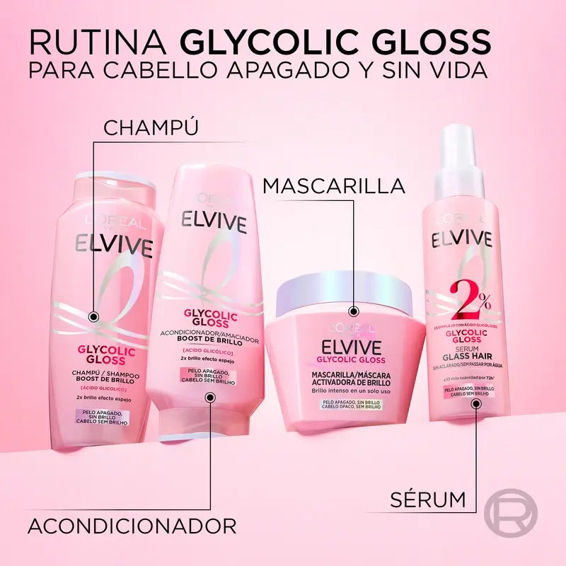 Máscara Activadora de Brilho L'Oréal Paris Elvive Glycolic Gloss, 310 ml