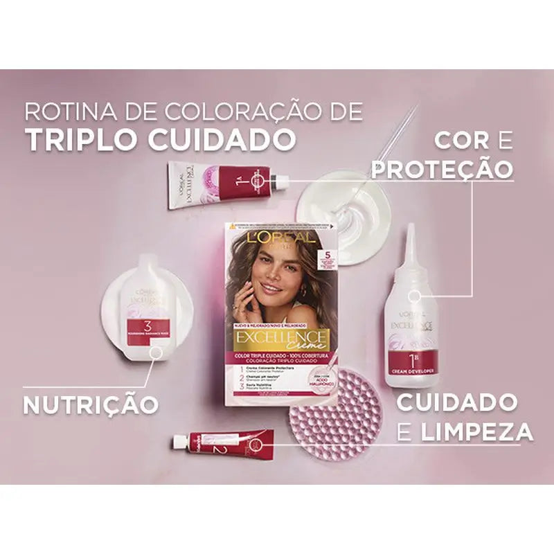 L'Oréal Paris Excellence Creme Permanent Hair Color - Tom 8 Louro Claro