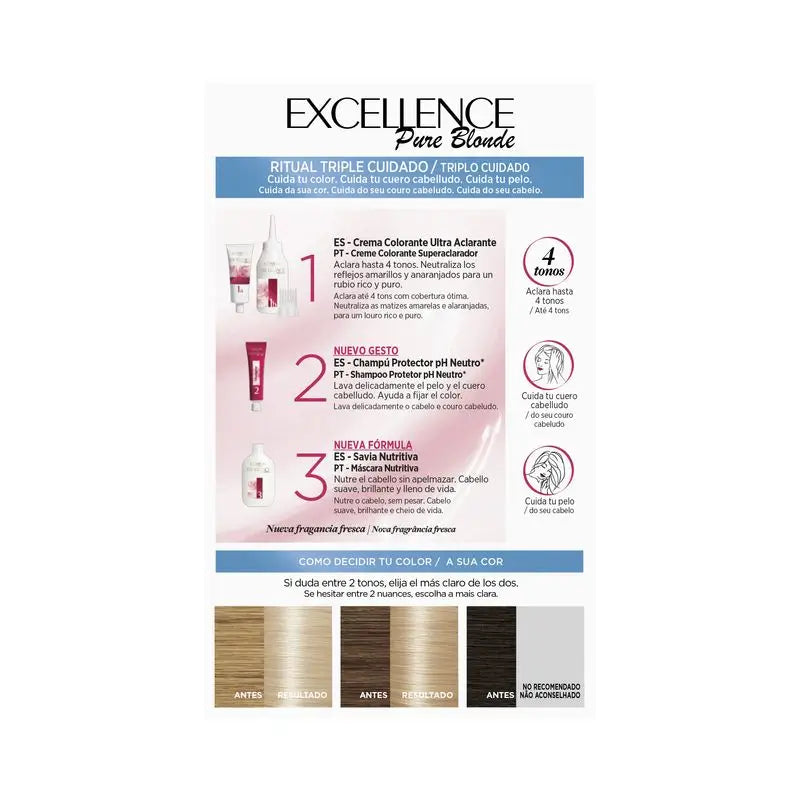 L'Oréal Paris Excellence Louro Puro Ultra-Luminoso - Tonalidade 01 Louro Natural Ultra Claro