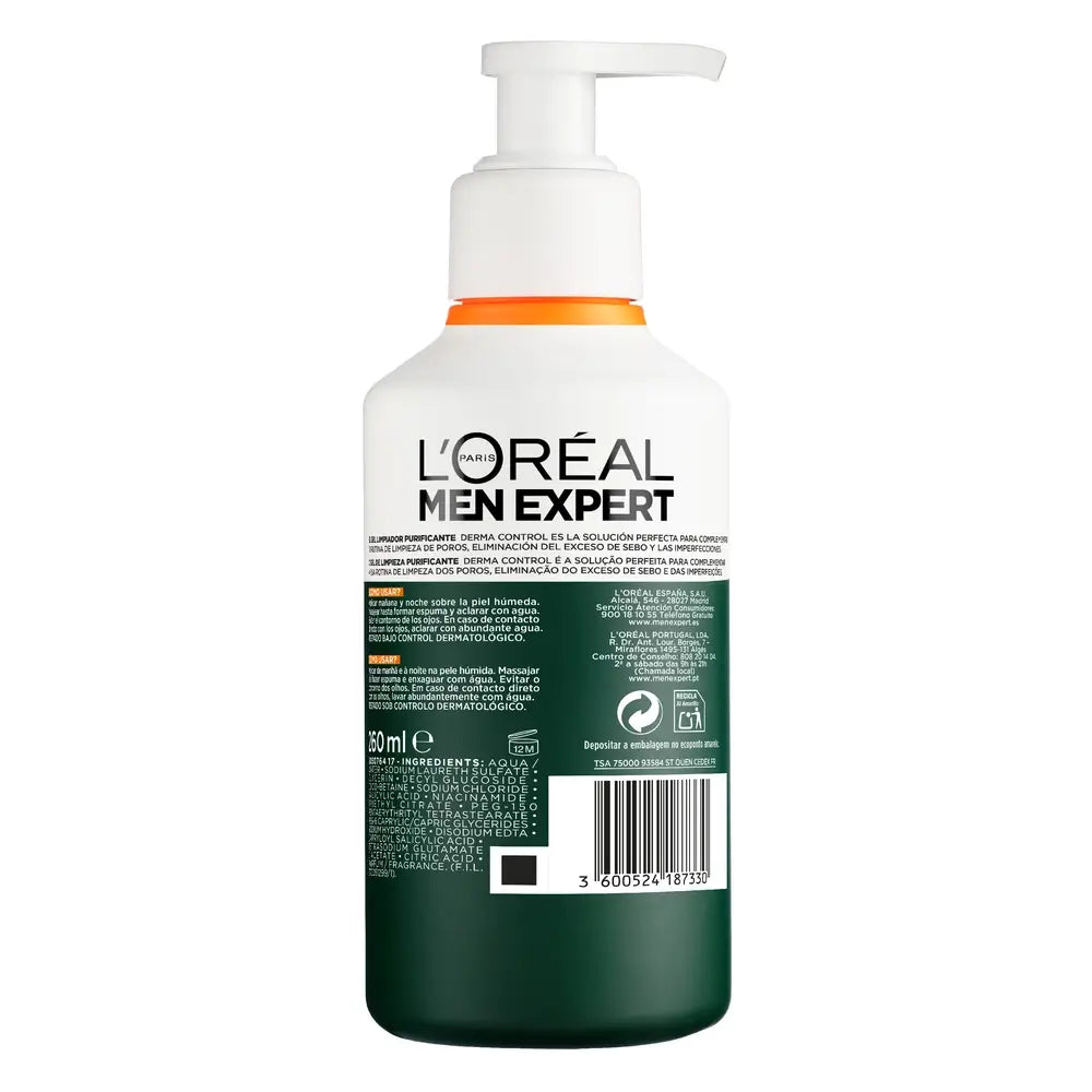 L'Oreal Paris Men Expert Derma Control Gel de Limpeza , 260 ml