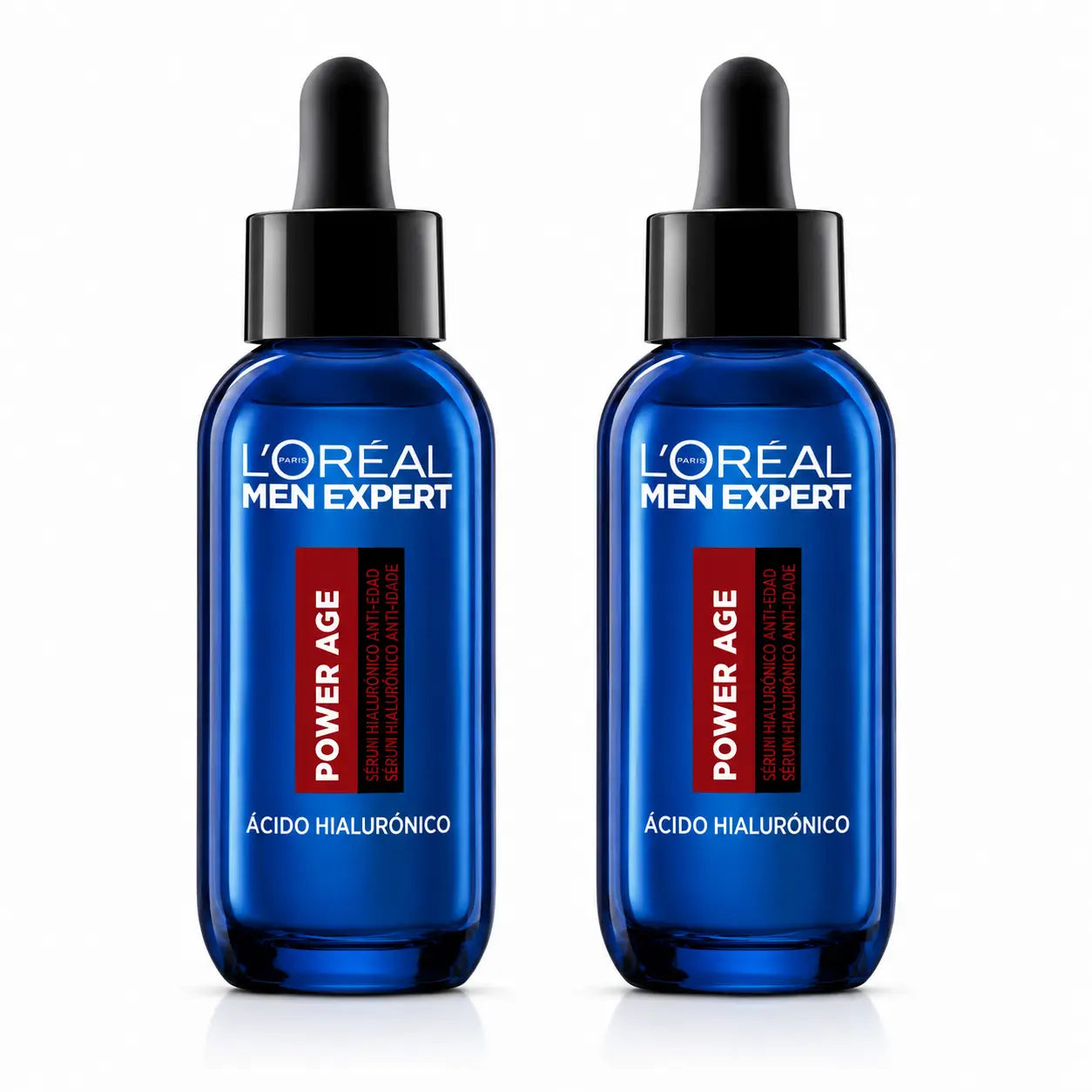 L'Oréal Paris Men Expert Power Age Serum: Anti-envelhecimento com Ácido Hialurónico, Redução de Rugas, embalagem de 2