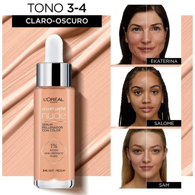 L'Oréal Paris Colour Serum Accord Parfait Tom 3-4 Ligeiro-Médio