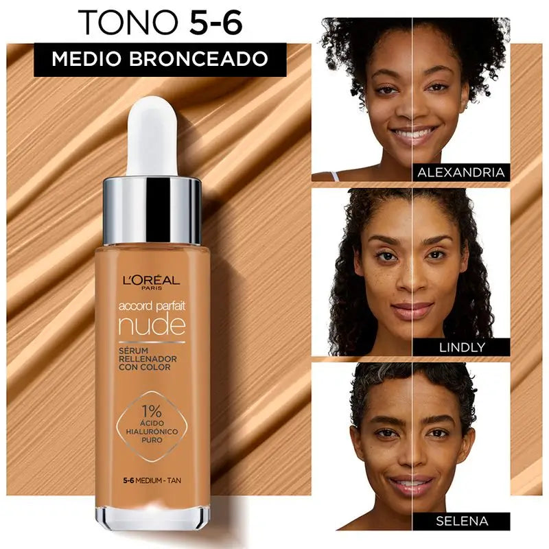 L'Oréal Paris Colour Serum Accord Parfait Tonalidade 5-6 Médio Escuro