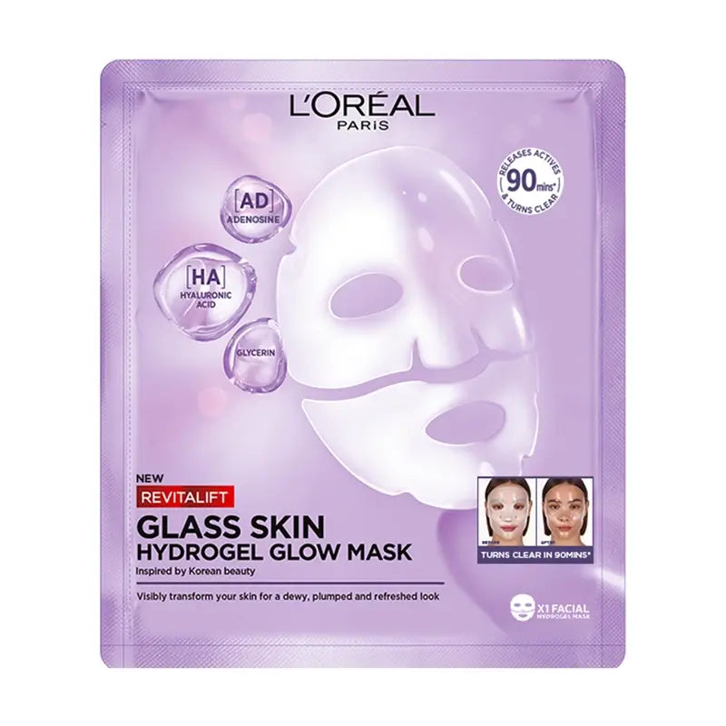 L'Oréal Paris Tissue Mask Revitalift Filler Glass Skin Hydrogel Facial Mask , 1 unidades