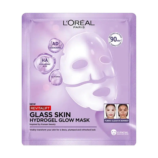 L'Oréal Paris Tissue Mask Revitalift Filler Glass Skin Hydrogel Facial Mask , 1 unidades