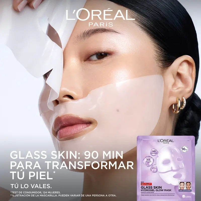 L'Oréal Paris Tissue Mask Revitalift Filler Glass Skin Hydrogel Facial Mask , 1 unidades
