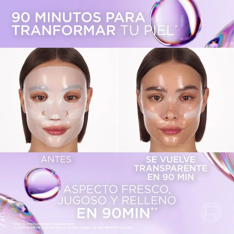L'Oréal Paris Tissue Mask Revitalift Filler Glass Skin Hydrogel Facial Mask , 1 unidades