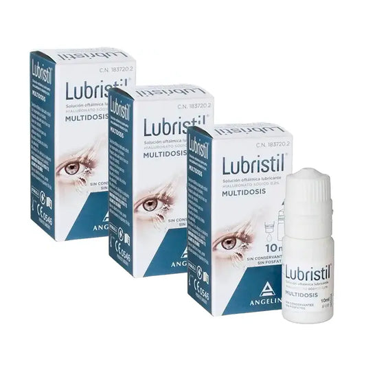 Lubristil Solução Oftálmica Lubrificante Multidose, Embalagem 3 x 10 ml