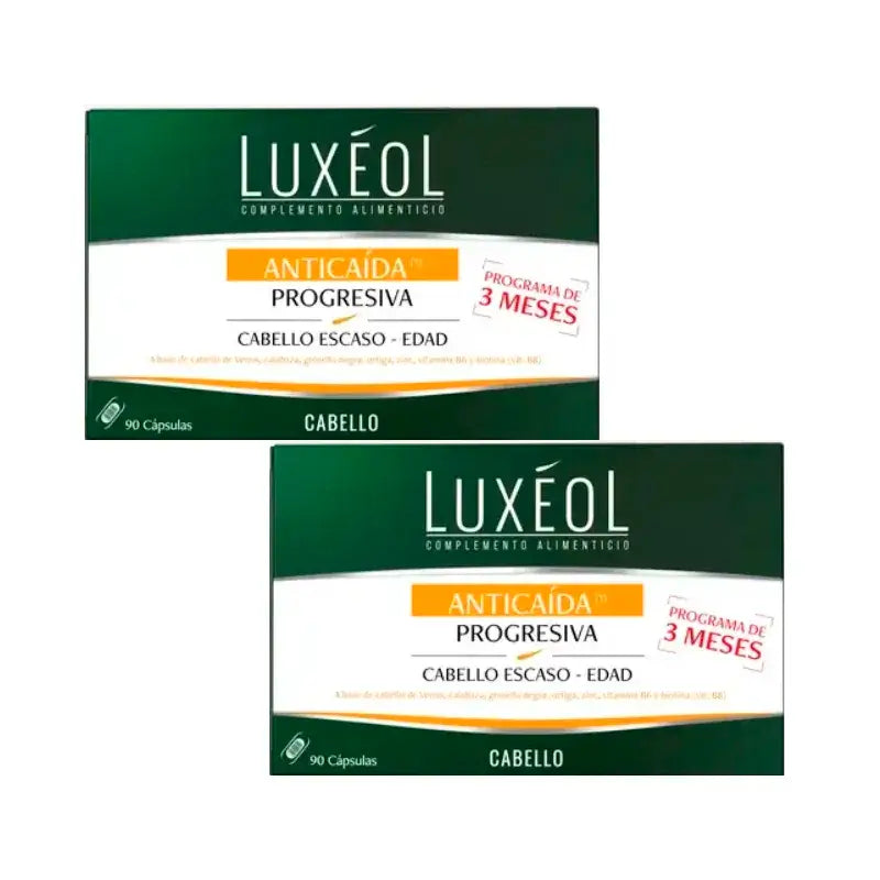 Luxeol Anticaida Progresiva, Embalagem 2 x 90 comprimidos
