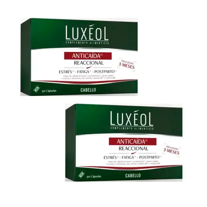 Luxeol Anticaida Reacional, Embalagem 2 x 90 comprimidos