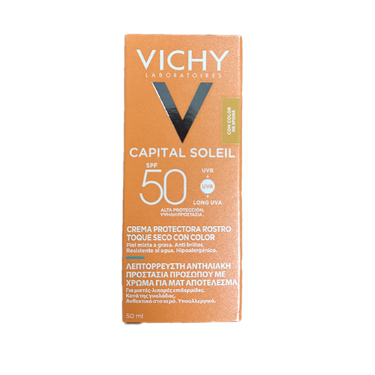 Vichy Idéal Soleil BB Cream Emulsão Solar Toque Seco SPF 50 com Cor 50 ml