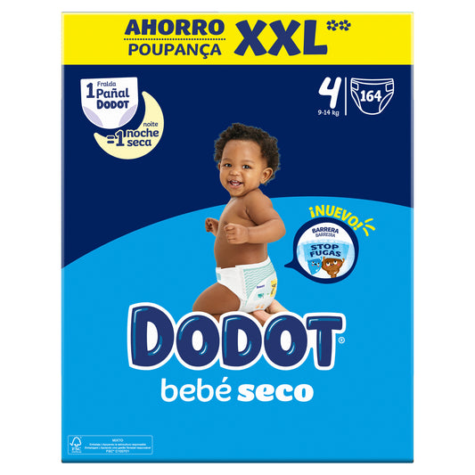 Dodot Baby-Dry Nappies Tamanho 4 , 164 unidades