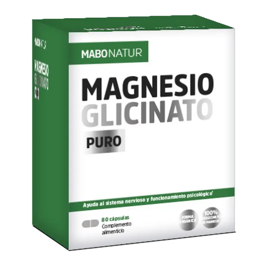 Mabonatur Glicinato de Magnésio, Puro, 80 cápsulas