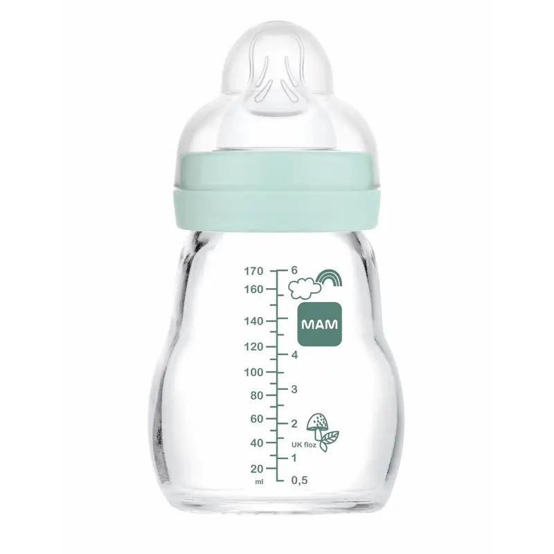 Biberão Mam Baby Crystal Feel Good Azul Mate, 170 ml