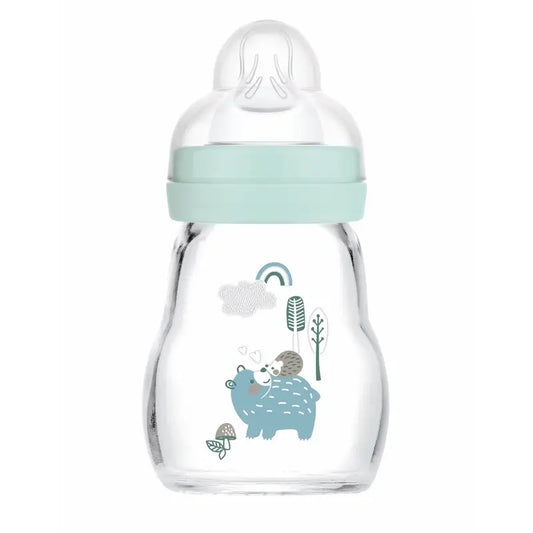 Biberão Mam Baby Crystal Feel Good Azul Mate, 170 ml