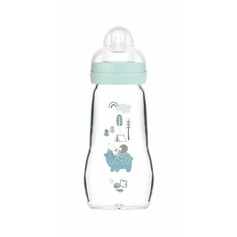 Biberão Mam Baby Crystal Feel Good Azul Mate, 260 ml