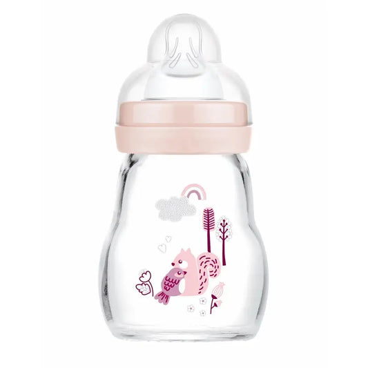 Biberão Mam Baby Crystal Feel Good Rosa Mate, 170 ml