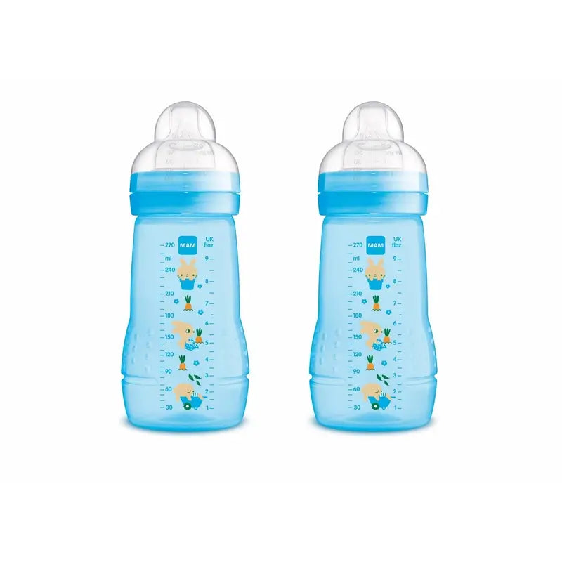 Biberão Mam Baby Easy Active Azul Brilhante, 2X270Ml