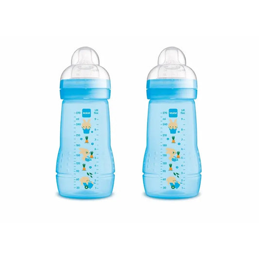 Biberão Mam Baby Easy Active Azul Brilhante, 2X270Ml
