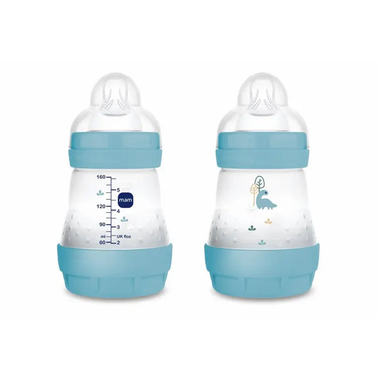 Mam Baby Easy Start Biberão Anti-Cólicas Azul Mate, 2X160Ml