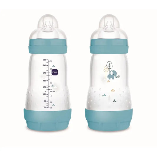 Biberão Mam Baby Easy Start Anti-Colic Azul Mate, 2X260Ml