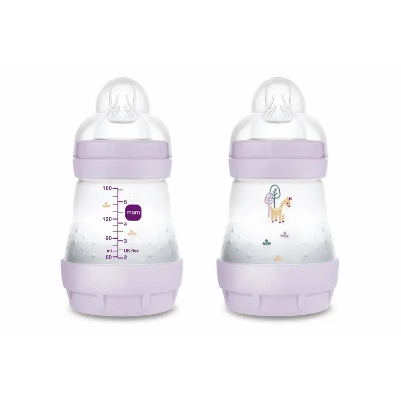 Biberão Mam Baby Easy Start Anti-Colic Rosa Mate, 2X160Ml