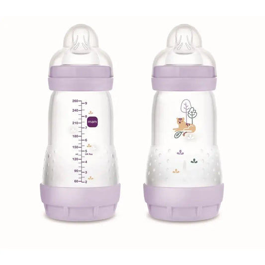Biberão Mam Baby Easy Start Anti-Colic Rosa Mate, 2X260Ml