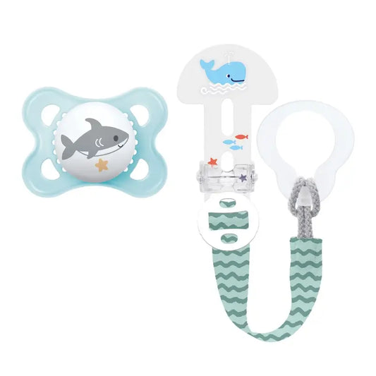 Mam Baby Clip It Clip com Clip de Silicone com Chupeta Azul 2-6M