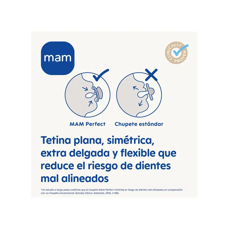 Chupeta de bebé MAM Perfect 2-6 m Silicone Azul mate