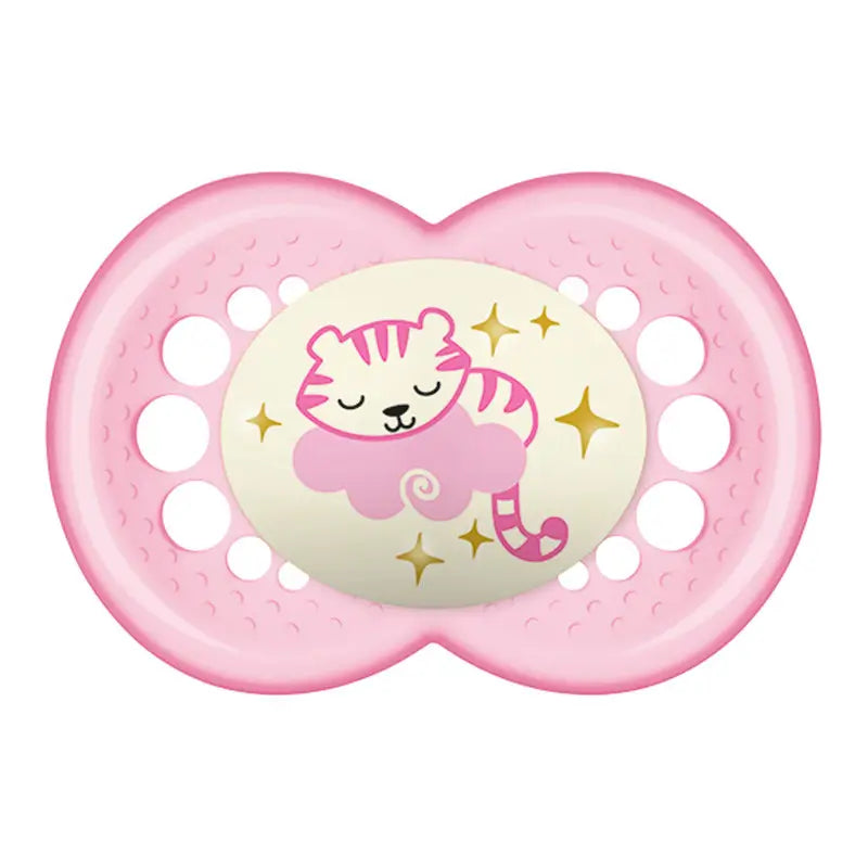 Noturno original mam chupete 16+ rosa de silicone, 2 unidades